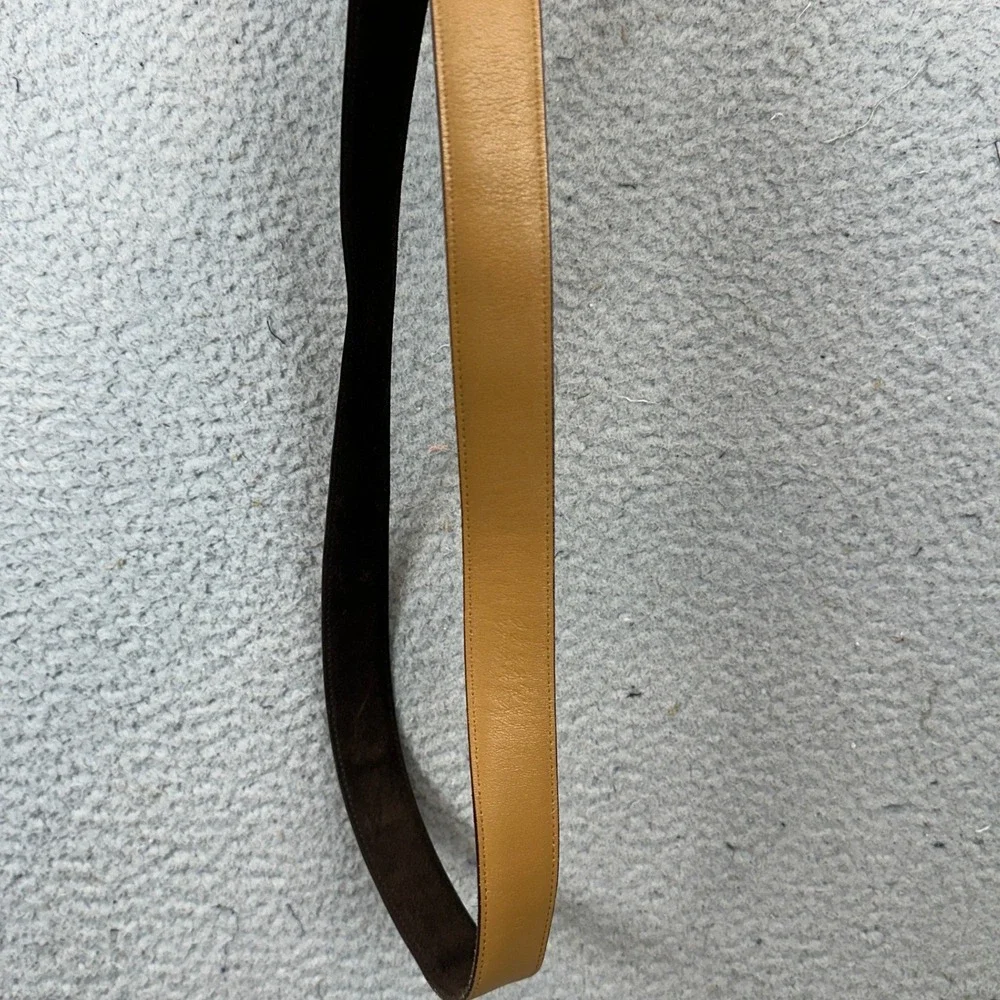 Brooks Brothers Belt Men 40 Suede Dark Brown Silver Buckle Classic Made In Italy